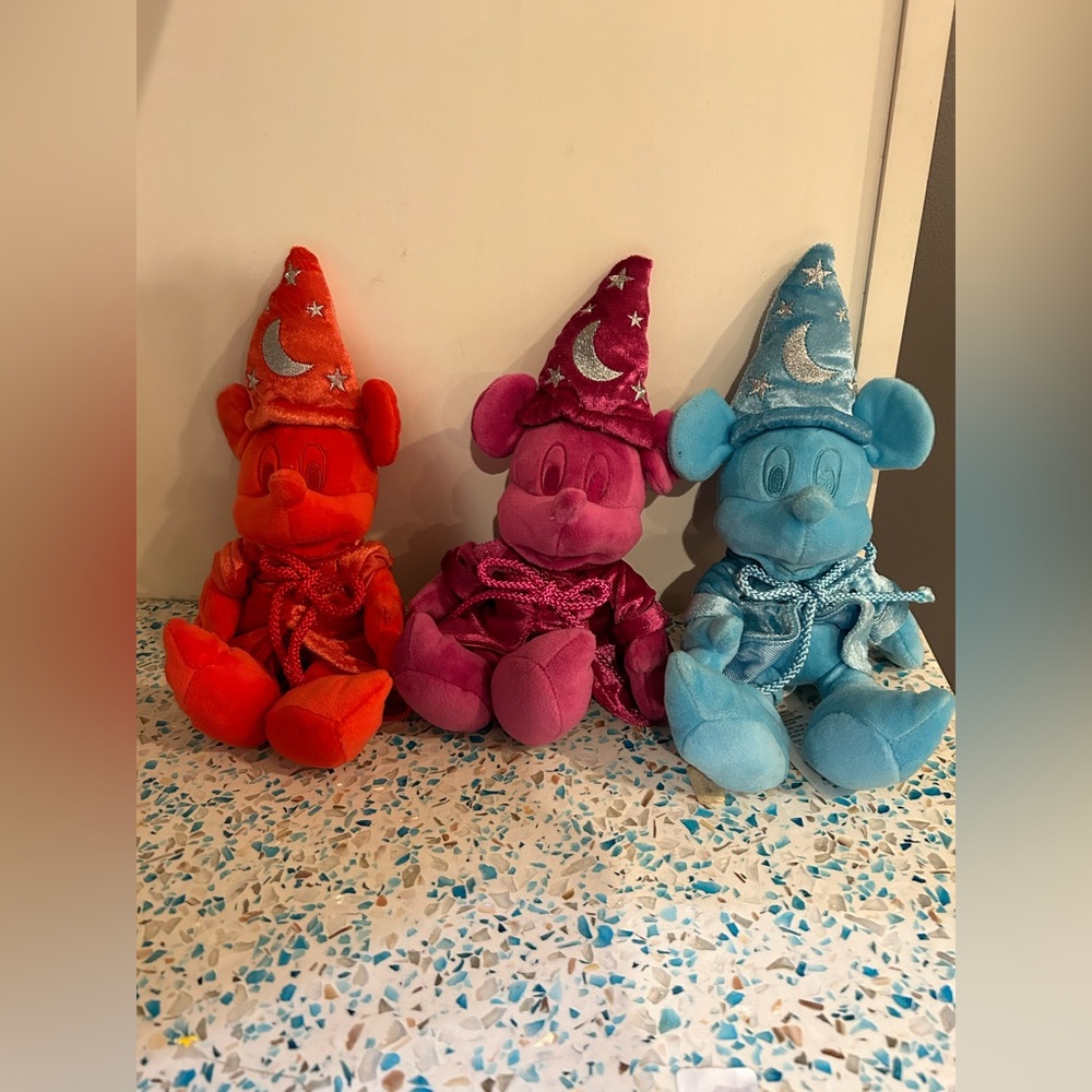 Disney Ink and Paint 3- Sorcerer Mickey Red, Teal & Purple 12" Plush